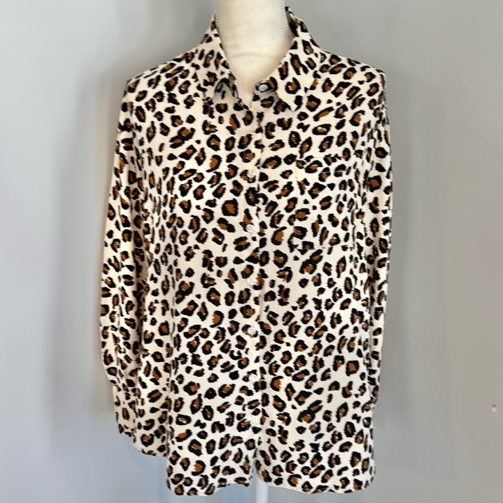 Velvet Heart Animal Print Button Down Blouse